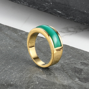 Vintage Opal Stainless Steel Gold Ring