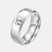 Simple Spiked Rivet Stainless Steel Defender Ring