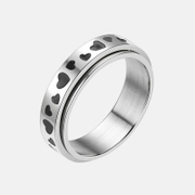 Heart-Shaped Stainless Steel Spinner Ring