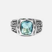 Vintage Cross Topaz Sterling Silver Ring