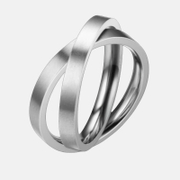 Double Undefined Stainless Steel Couple Spinner Ring