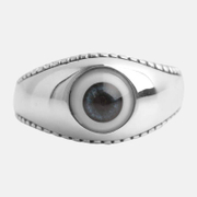 Anel de prata esterlina ajustável para olhos