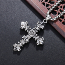 Fleuree Cross Stainless Steel Gothic Pendant