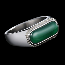 Simple Gemstone Stainless Steel Ring