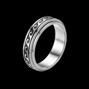 Wave Pattern Rotatable Stainless Steel Spinner Ring
