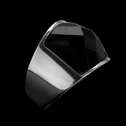 Simple Stainless Steel Gemstone Ring