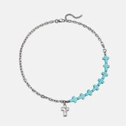 Turquoise Cross Stainless Steel Necklace Set