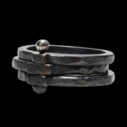 Anello per coppia in argento sterling mobile multistrato