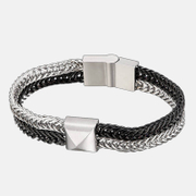 Two-tone Braided Stainless Steel Bracelet