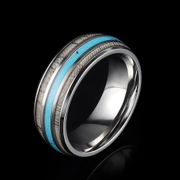 Anello in acciaio inossidabile con mosaico turchese
