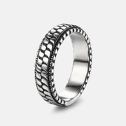 Bague en acier inoxydable motif Squama