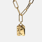 Square Face Chain Stainless Steel Necklace