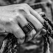 Wide Stainless Steel Men's Ring Band