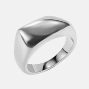 Bague en acier inoxydable brillant géométrique minimaliste