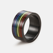 Anello in acciaio inossidabile con bandiera arcobaleno