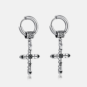 Punk Cross Stainless Steel Earrings
