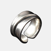 Anillo de plata esterlina abierto Flare