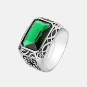 Anello Cz in acciaio inossidabile da uomo modello retrò