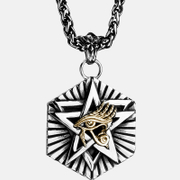 Eye of Horus Pentagram Stainless Steel Necklace
