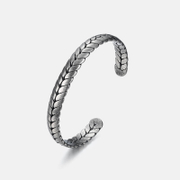 Simple Wheat Spike Stainless Steel Cuff Bracelet