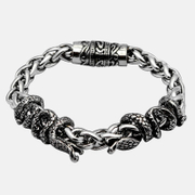 Bracelet pour homme avec fermoir aimanté à double serpent