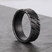 Simple Line Textured Stainless Steel Band Ring