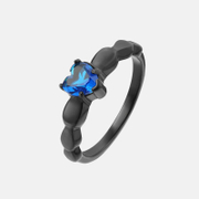 Promise Heart Stone Stainless Steel Engagement Ring