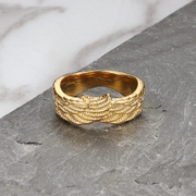 Vintage Angel Wings Stainless Steel Ring