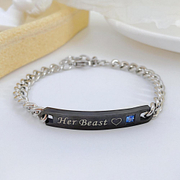 Bracciale per coppia in acciaio inossidabile con parole incise