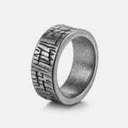 Vintage Chaotic Pattern Stainless Steel Men's Ring