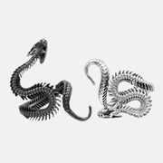Black White Snake Winding Men's Ring