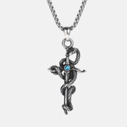 Snake Wrapped Cross Stainless Steel Pendant