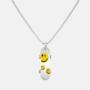 Colgante Smiley Skateboard de acero inoxidable