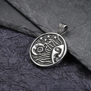 Moon Sun Star Stainless Steel Pendant