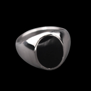 Minimalist Oval Epoxy Stainless Steel Ring
