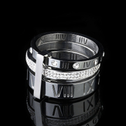 Classic Roman Numeral Stainless Steel Ring
