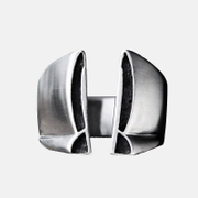 Anillo abierto de acero inoxidable para hombre.