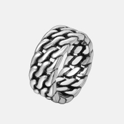 Bague en acier inoxydable à chaîne large
