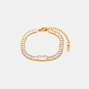Geometric Square Zircon Stainless Steel Bracelet