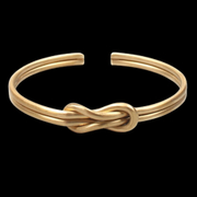 Bracelet rétro ouvert en acier inoxydable avec nœud infini