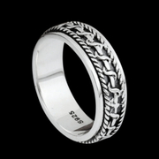 Vintage Twist Pattern S925 Sterling Silver Men's Ring