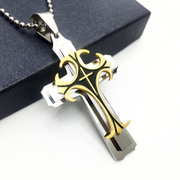 Three Layers Cross Stainless Steel Pendant