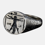 Vitruvian Man Sterling Silver Men's Ring