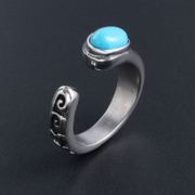 Vintage Gemstone Stainless Steel Ring