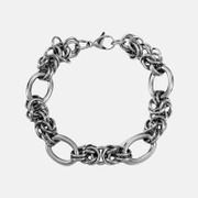 Pulsera Hip Hop de acero inoxidable con varios anillos