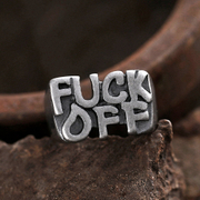 Fuck Off Stainless Steel Men's Ring