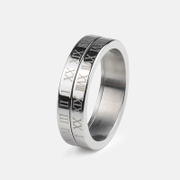 Roman Numeral Stainless Steel Spinner Ring