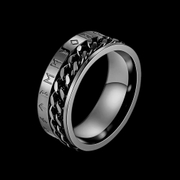 Viking Runes Chain Stainless Steel Spinner Ring