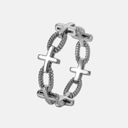 Cross Chain Stainless Steel Ring