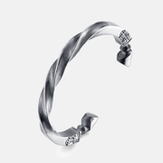 Mobius Strip Horseshoe Stainless Steel Open Bracelet